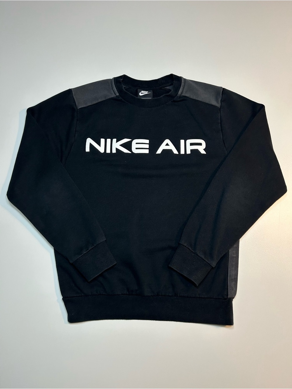 Nike Air Fleece Crewneck Sweatshirt Black Grey Block Pullover